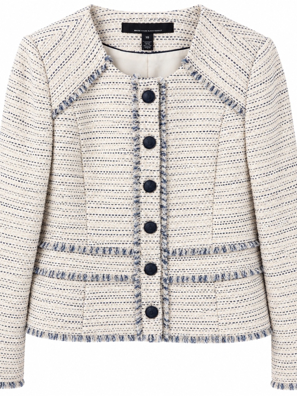 White House Black Market Bouclé Tweed Jacket – Size 10 - Picture 2 of 9